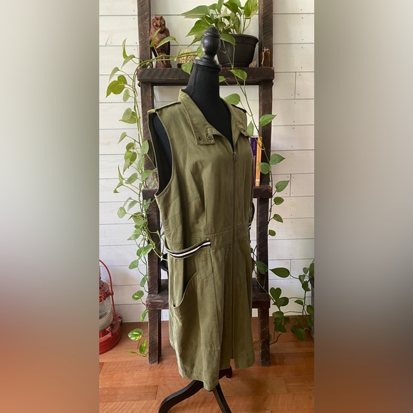 Plenty by Tracy Reese: Military Green Utility Dress - Picture 11 of 17